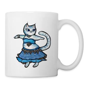 Blaues Kleid Katzendoodle - Tasse - Weiß - Rechts