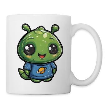 Kleiner Planetenfreund Alien Shirt - Tasse - Weiß - Rechts