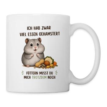 Hamster Hunger: Viel Essen, Noch Mehr Futter - Tasse - Weiß - Rechts