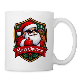 Weihnachts Santa Daumen Hoch Schild - Tasse - Weiß - Rechts