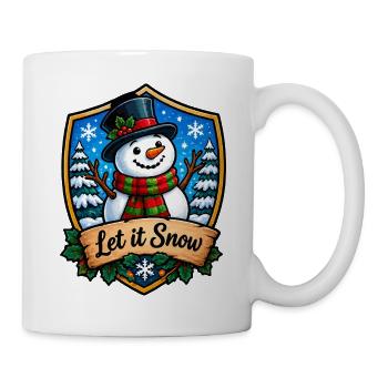 Let it Snow Schneemann Shield - Tasse - Weiß - Rechts