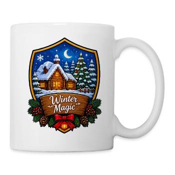 Winterzauberwald Chalet Schild - Tasse - Weiß - Rechts