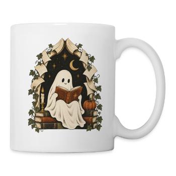 Geisterhafte Bibliotheksnacht - Tasse - Weiß - Rechts