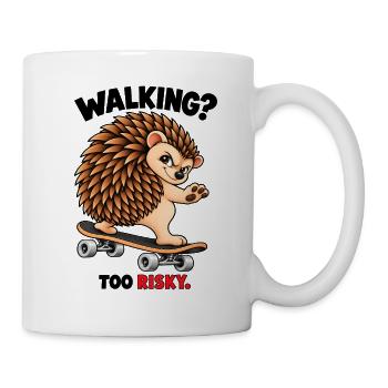 Skateboard-Igel – Zu riskant gehen - Tasse - Weiß - Rechts