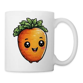 Kuschelige Karotte Cartoon - Tasse - Weiß - Rechts