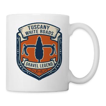 Vintage-Toskana-Gravel-Radfahrwappen - Tasse - Weiß - Rechts