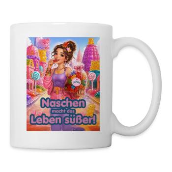 Naschen macht das Leben süßer Design für Poster - Tasse - Weiß - Rechts