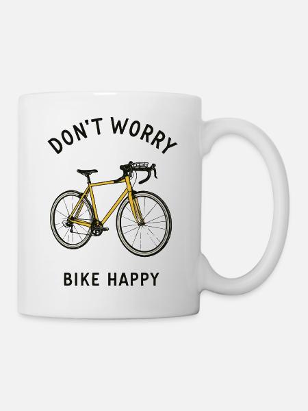 Bike happy - Tasse - Weiß