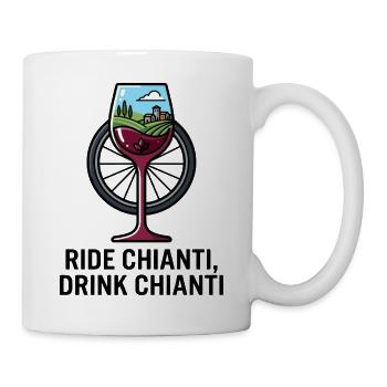 Reiten Sie Chianti Trinken Chianti Radfahren Weinkunst - Tasse - Weiß - Rechts