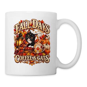 Herbsttage Kaffee und Katzen - Tasse - Weiß - Rechts