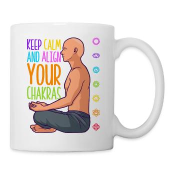 Ruhe bewahren - Chakren ausrichten - Tasse - Weiß - Rechts