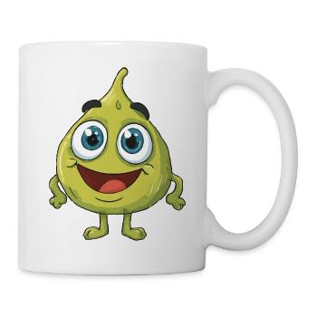 Fröhliche Birne Cartoon - Tasse - Weiß - Rechts