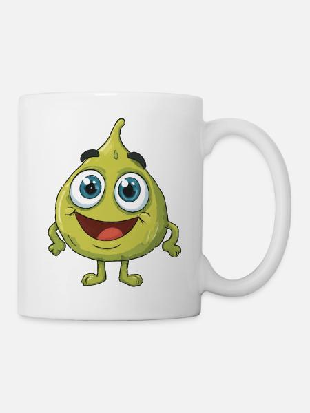 Fröhliche Birne Cartoon - Tasse - Weiß