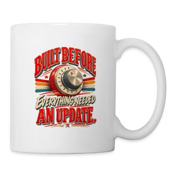 Gebaut, bevor alles überarbeitet werden musste – Retro H - Tasse - Weiß - Rechts