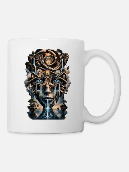 Spirale der Augenwelten - Tasse - Weiß
