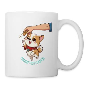 Corgi Biscuit Cheer Niedliches Hundedesign - Tasse - Weiß - Rechts
