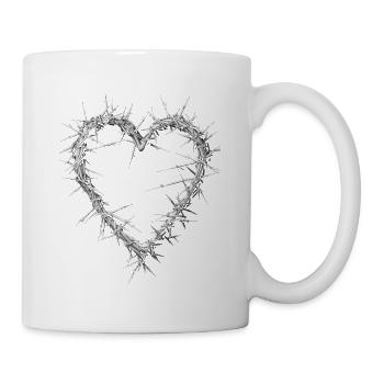 Stacheldraht Herz Barbwire Gothic Grunge Aesthetik - Tasse - Weiß - Rechts