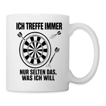 Daneben geworfen Dartspieler Fehlwurf Humor - Tasse - Weiß - Rechts