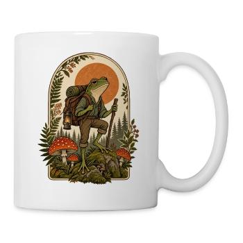 Frosch Wandern Natur Pilze Outdoor - Tasse - Weiß - Rechts