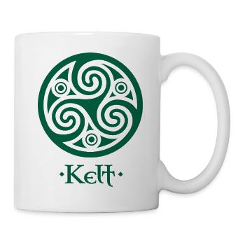 Grünes Triskelion und Schild Kelt - Tasse - Weiß - Rechts