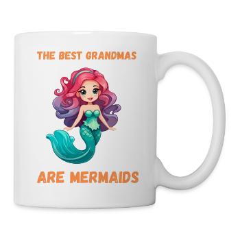 Die besten Großmütter sind Meerjungfrauen Oma Ocean Vibe Art - Tasse - Weiß - Rechts