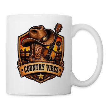 Country Vibes Western Sunset Shield - Tasse - Weiß - Rechts