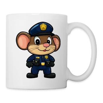 Mäuse Polizei / Polizistin Maus - Tasse - Weiß - Rechts