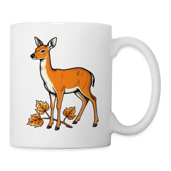 Reh im Herbstlaub - Tasse - Weiß - Rechts