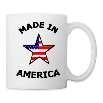 Amerikanische Flaggenstern - Tasse - Weiß - Rechts