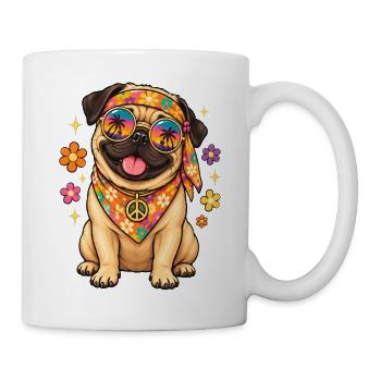 Mops Hund süßer Mops niedlicher Mops - Tasse - Weiß - Rechts