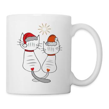 Weihnachtskatzen  - Tasse - Weiß - Rechts