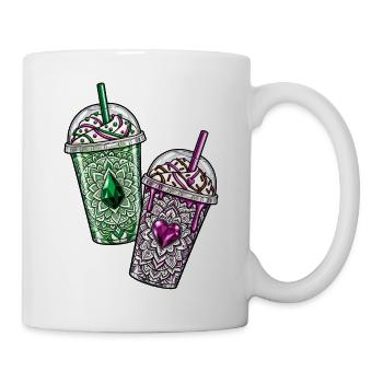 Gemstone Iced Coffee – Pink & Green Crystal Drinks - Tasse - Weiß - Rechts