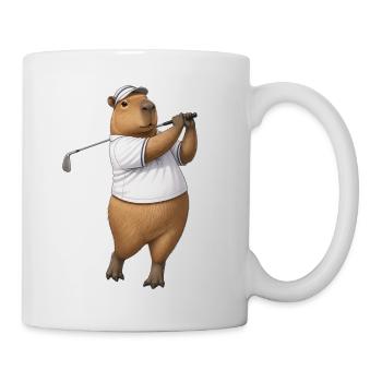 Capybara spielt Golf - Tasse - Weiß - Rechts