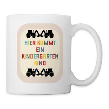 Willkommen Kindergartenkind Bagger - Tasse - Weiß - Rechts