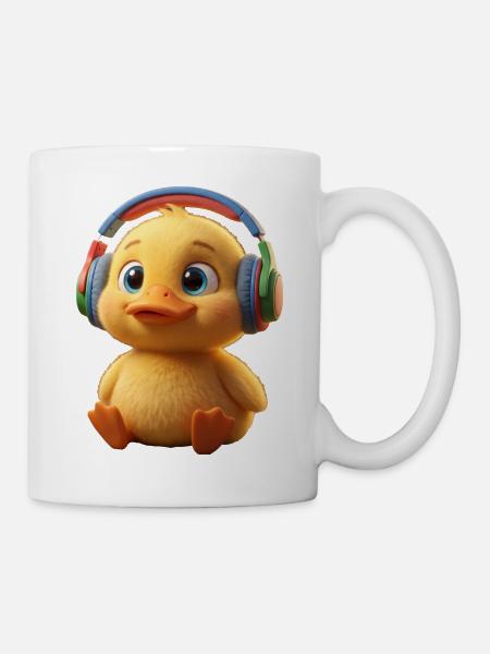 Kopfhörer-Küken mit Beats - Tasse - Weiß