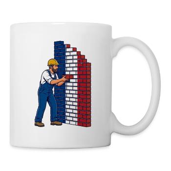 Frankreich aufbauen, eine Metapher für Arbeit und Nation - Tasse - Weiß - Rechts