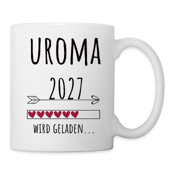Werdende Uroma 2027 – Schwangerschaft Verkünden - Tasse - Weiß - Rechts