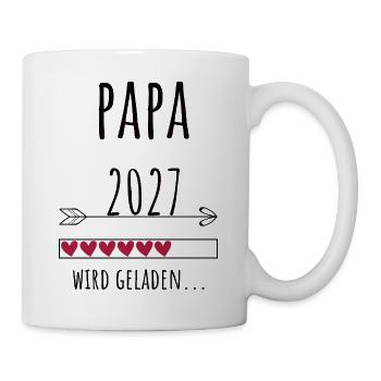 Werdender Papa 2027 – Schwangerschaft Verkünden - Tasse - Weiß - Rechts
