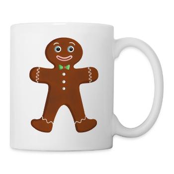 Lebkuchenmann - Klassisch mit Fliege - Tasse - Weiß - Rechts