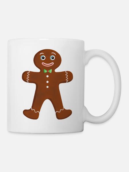 Lebkuchenmann - Klassisch mit Fliege - Tasse - Weiß
