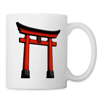 Roter Shinto-Torii Türbogen - Tasse - Weiß - Rechts