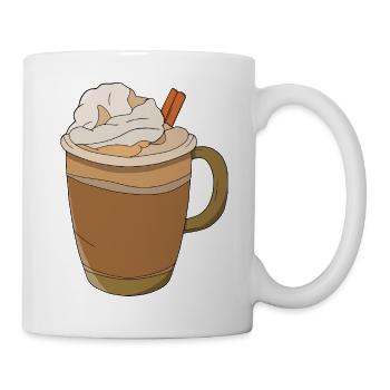 Herbst-Schlagsahne-Kaffee Kürbis-Gewürz-Latte - Tasse - Weiß - Rechts