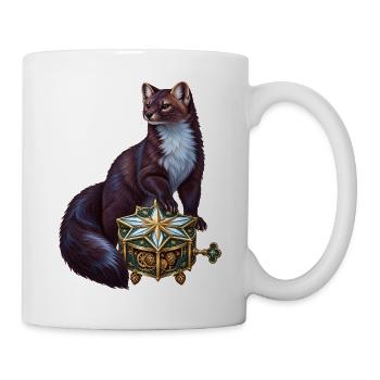Zobel mit Polarstern-Spieluhr - Tasse - Weiß - Rechts