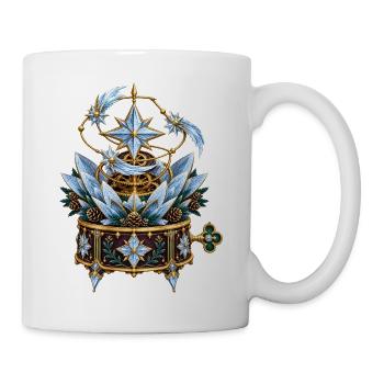 Frostblumen-Uhrwerk mit Kometenmechanik - Tasse - Weiß - Rechts