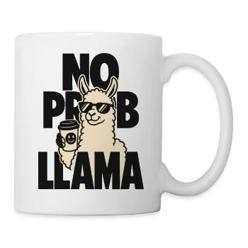 No Prob Llama – Lama mit Kaffeebecher - Tasse - Weiß - Rechts