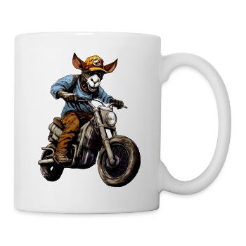 Motorrad Esel - Tasse - Weiß - Rechts