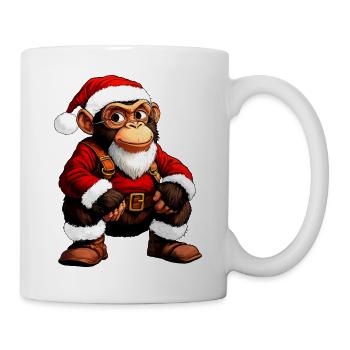 Affen Weihnachten - Tasse - Weiß - Rechts