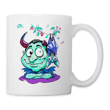 Frostig Psychodelischer Dämon mit Flügeln - Tasse - Weiß - Rechts