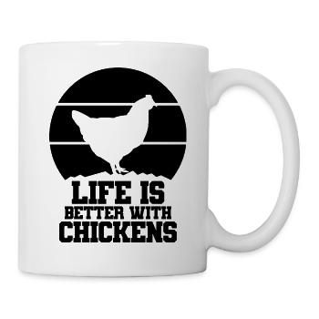 Huhn Spruch Humor - Tasse - Weiß - Rechts