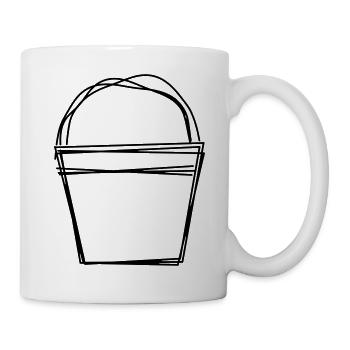 Eimer handgezeichnet - Tasse - Weiß - Rechts